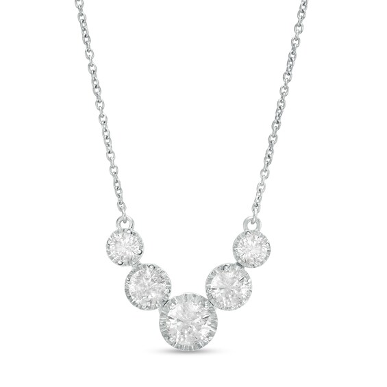Diamonds Amplified 1 CT. T.w. Diamond Five Stone Necklace in 10K White Gold