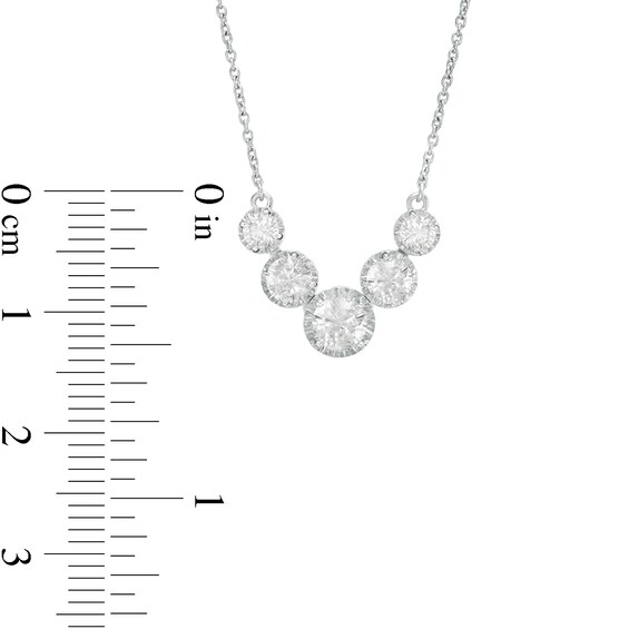 Diamonds Amplified 1 CT. T.w. Diamond Five Stone Necklace in 10K White Gold