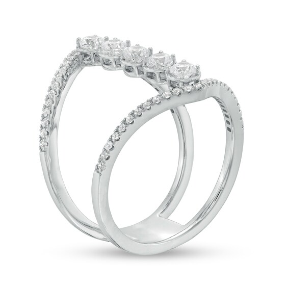 Diamonds Amplified 3/4 CT. T.w. Diamond Linear Split Shank Ring in 10K White Gold