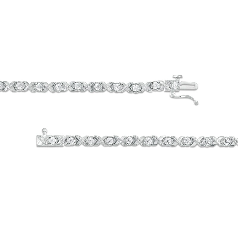 Main Image 3 of Diamonds Amplified 2 CT. T.W. Diamond "XO" Bracelet in 10K White Gold - 7.25"