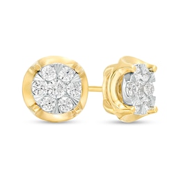 1/4 CT. T.W. Multi-Diamond Stud Earrings in 10K Two-Tone Gold