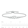 Thumbnail Image 3 of 1/10 CT. T.W. Diamond Heart Bolo Bracelet in Sterling Silver - 9.5"