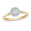 Thumbnail Image 1 of Cherished Promise Collection™ 1/5 CT. T.W. Baguette and Round Composite Diamond Promise Ring in 10K Gold