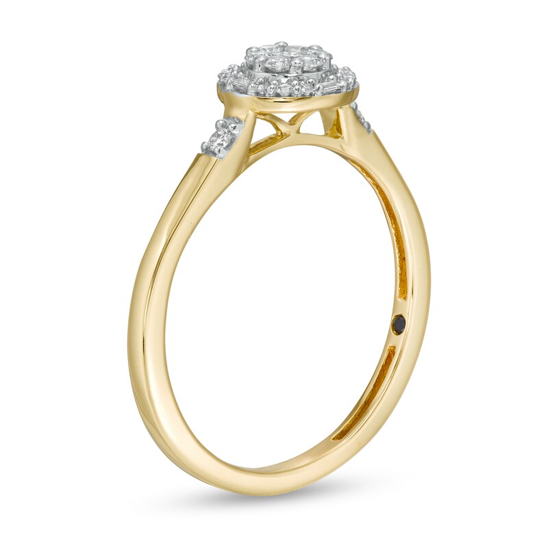 Cherished Promise Collection™ 1/5 CT. T.W. Baguette and Round Composite Diamond Promise Ring in 10K Gold