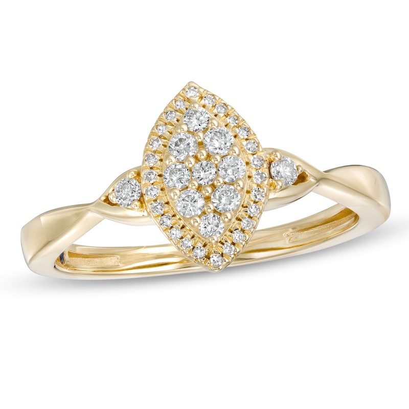 Cherished Promise Collection™ 1/5 CT. T.W. Composite Diamond Marquise Frame Promise Ring in 10K Gold