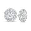 Thumbnail Image 0 of 1 CT. T.W. Baguette and Round Diamond Frame Stud Earrings in 10K White Gold