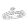 Thumbnail Image 1 of 3/8 CT. T.W. Pear-Shaped Diamond Bridal Set in 10K White Gold
