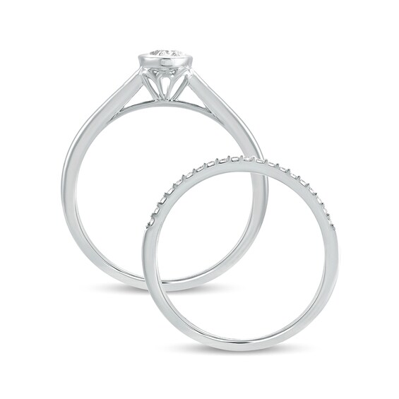 3/8 CT. T.w. Pear-Shaped Diamond Bridal Set in 10K White Gold