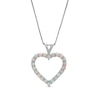 Thumbnail Image 1 of Lab-Created Opal Heart Outline Pendant in Sterling Silver