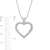 Thumbnail Image 2 of Lab-Created Opal Heart Outline Pendant in Sterling Silver