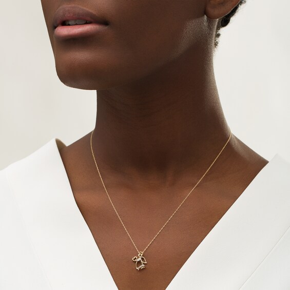 Diamond Accent Angel Pendant in 10K Gold
