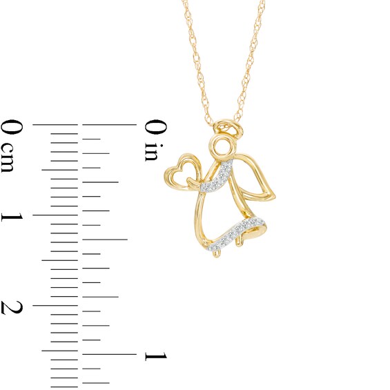 Diamond Accent Angel Pendant in 10K Gold