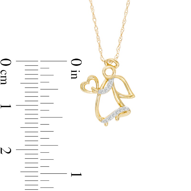 Main Image 3 of Diamond Accent Angel Pendant in 10K Gold