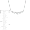 Thumbnail Image 2 of 1/5 CT. T.W. Heart-Shaped Multi-Diamond Five Stone Necklace in Sterling Silver