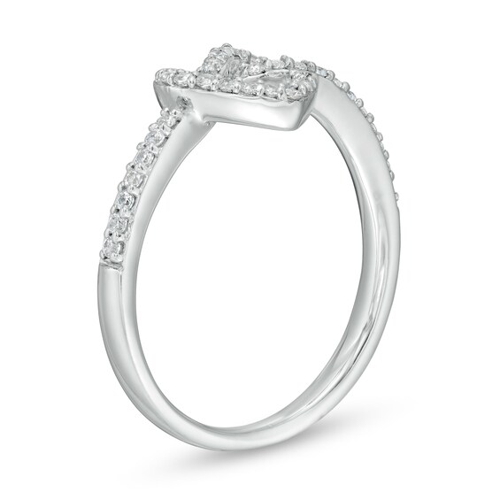 1/4 CT. T.w. Diamond Pretzel Love Knot Heart Ring in 10K White Gold