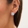 Thumbnail Image 1 of 1 CT. T.W. Composite Cushion Diamond Double Frame Stud Earrings in 10K White Gold
