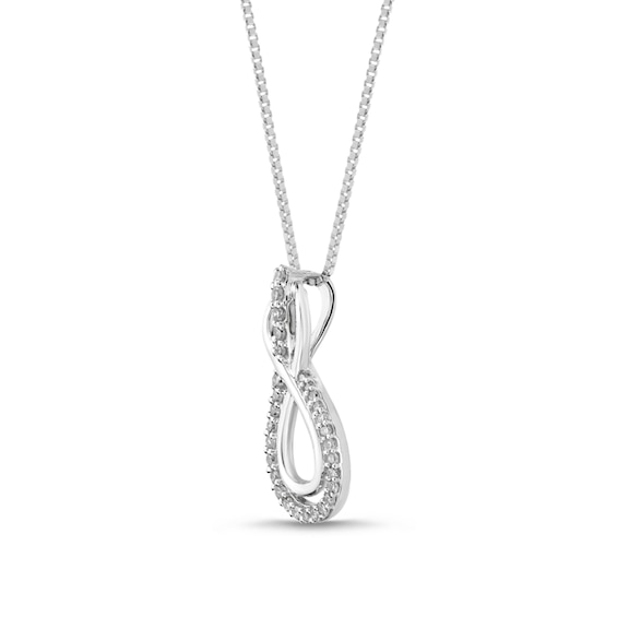 1/6 CT. T.w. Diamond Linear Ribbon Infinity Pendant in 10K White Gold