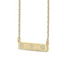 Thumbnail Image 1 of 1/10 CT. T.W. Diamond Flower Cluster Sideways Bar Necklace in 10K Gold
