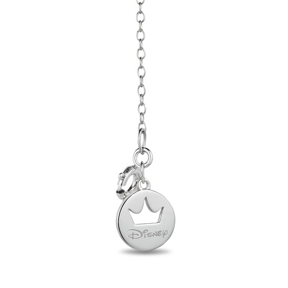 Enchanted Disney Aurora 6.0mm Princess-Cut Morganite and 1/10 CT. T.w. Diamond Pendant in Sterling Silver and 10K Rose Gold - 19"