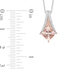 Thumbnail Image 3 of Enchanted Disney Aurora 6.0mm Princess-Cut Morganite and 1/10 CT. T.W. Diamond Pendant in Sterling Silver and 10K Rose Gold - 19"