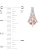 Thumbnail Image 3 of Enchanted Disney Aurora Princess-Cut Morganite and 1/10 CT. T.W. Diamond Earrings in Sterling Silver and 10K Rose Gold