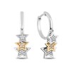 Thumbnail Image 2 of Enchanted Disney Tinker Bell 1/6 CT. T.W. Diamond Triple Star Hoop Earrings in Sterling Silver and 10K Gold
