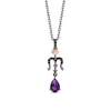 Thumbnail Image 0 of Enchanted Disney Villains Ursula Amethyst and 1/10 CT. T.W. Black Diamond Pendant in Sterling Silver - 19"