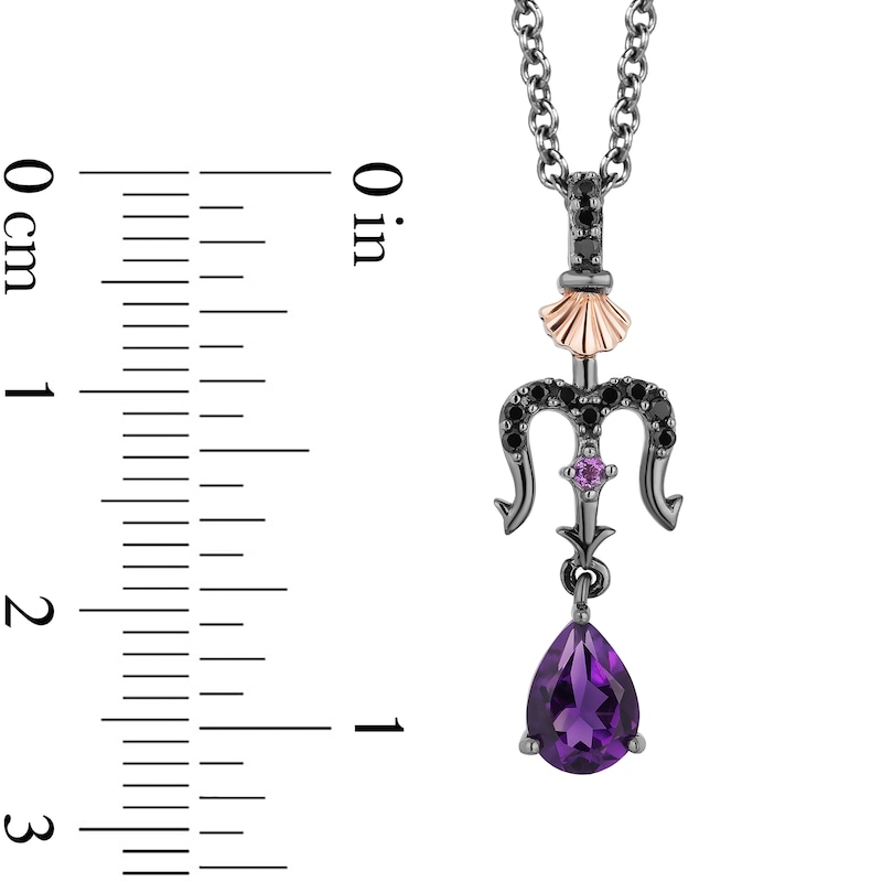 Enchanted Disney Villains Ursula Amethyst and 1/10 CT. T.W. Black Diamond Pendant in Sterling Silver - 19"