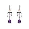 Thumbnail Image 0 of Enchanted Disney Villains Ursula Amethyst and 1/6 CT. T.W. Black Diamond Drop Earrings in Sterling Silver
