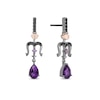 Thumbnail Image 1 of Enchanted Disney Villains Ursula Amethyst and 1/6 CT. T.W. Black Diamond Drop Earrings in Sterling Silver