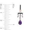 Thumbnail Image 2 of Enchanted Disney Villains Ursula Amethyst and 1/6 CT. T.W. Black Diamond Drop Earrings in Sterling Silver
