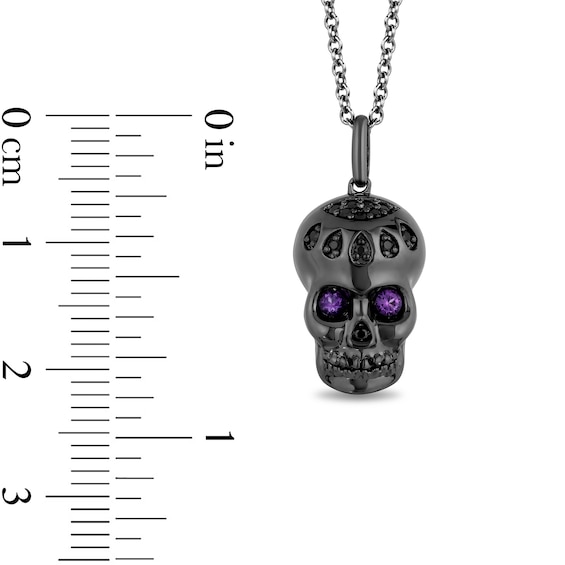 Enchanted Disney Villains Dr. Facilier Amethyst and 1/10 CT. T.w. Black Diamond Pendant in Sterling Silver