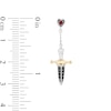 Thumbnail Image 2 of Enchanted Disney Villains Evil Queen Garnet and Black Diamond Drop Earrings in Sterling Silver and 10K Gold