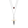 Thumbnail Image 1 of Enchanted Disney Villains Evil Queen Garnet and Black Diamond Necklace in Sterling Silver and 10K Gold