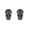 Thumbnail Image 1 of Enchanted Disney Villains Dr. Facilier Amethyst and 1/8 CT. T.W. Diamond Skull Stud Earrings in Sterling Silver