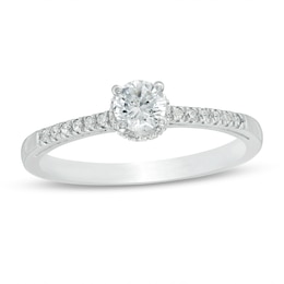 3/8 CT. T.W. Diamond Framed Setting Engagement Ring in 10K White Gold