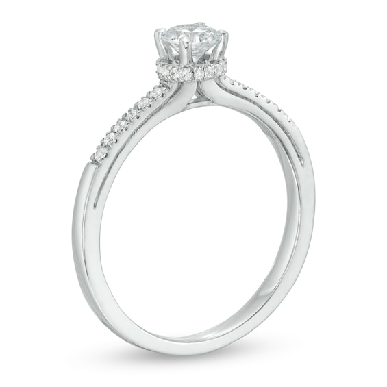 3/8 CT. T.w. Diamond Framed Setting Engagement Ring in 10K White Gold