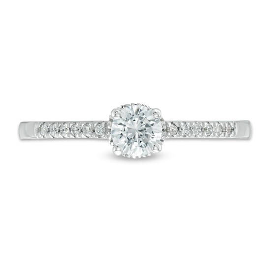 3/8 CT. T.w. Diamond Framed Setting Engagement Ring in 10K White Gold