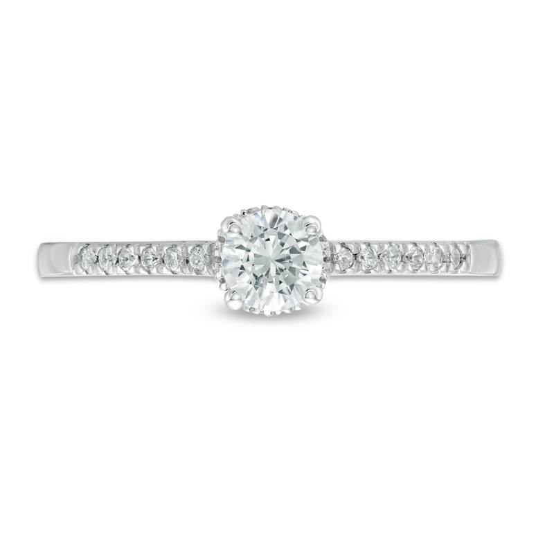 Main Image 4 of 3/8 CT. T.W. Diamond Framed Setting Engagement Ring in 10K White Gold