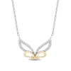 Thumbnail Image 0 of Enchanted Disney Tinker Bell 1/5 CT. T.W. Diamond Wings Necklace in Sterling Silver and 10K Gold
