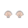 Thumbnail Image 0 of Enchanted Disney Ariel 1/10 CT. T.W. Diamond Seashell Stud Earrings in 10K Rose Gold