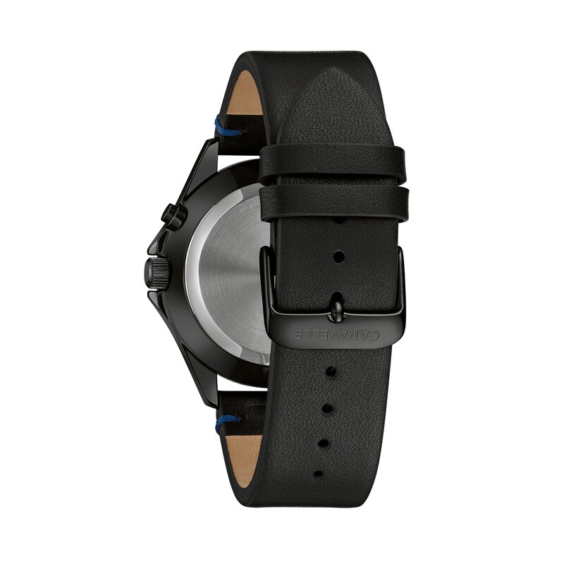 Main Image 3 of Men's Caravelle by Bulova Black IP Strap Watch with Blue Dial (Model: 45C118)