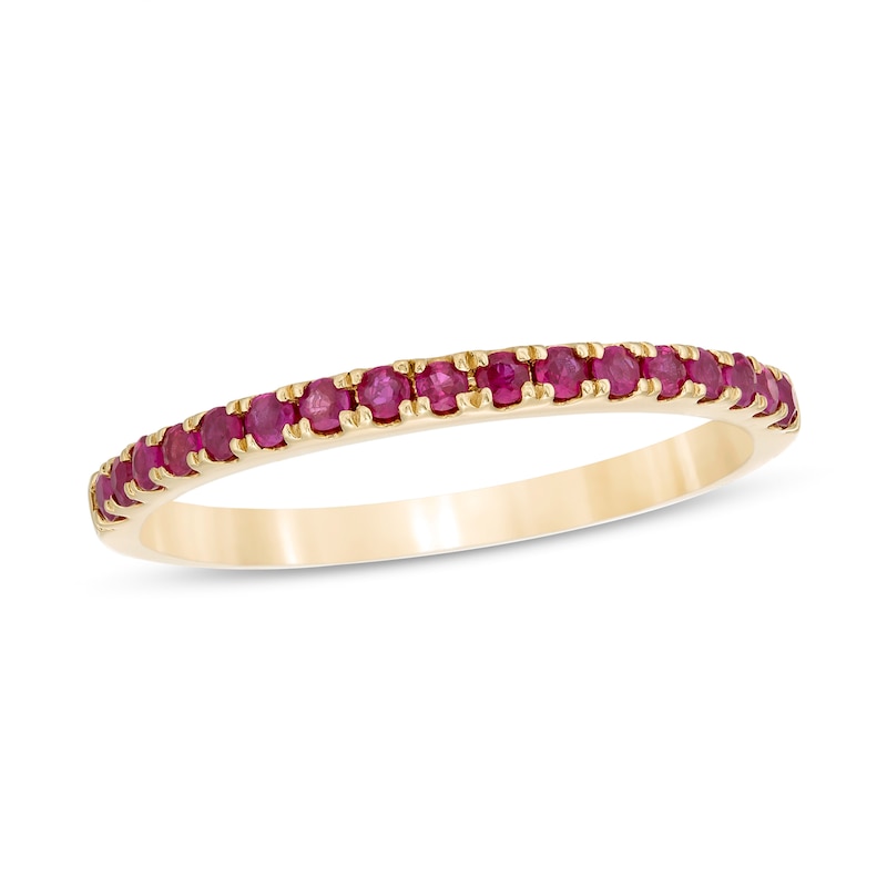 Main Image 1 of Ruby Petite Stackable Band in 10K Gold