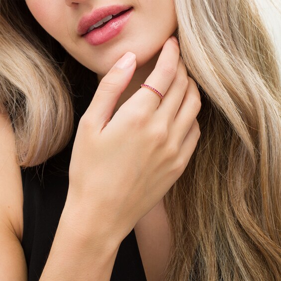 Ruby Petite Stackable Band in 10K Gold