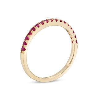 Ruby Petite Stackable Band in 10K Gold | Zales