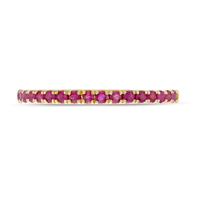 Main Image 4 of Ruby Petite Stackable Band in 10K Gold