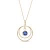 Thumbnail Image 1 of 5.0mm Blue Sapphire Solitaire Dangle Open Circles Orbit Pendant in 10K Gold