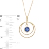 Thumbnail Image 3 of 5.0mm Blue Sapphire Solitaire Dangle Open Circles Orbit Pendant in 10K Gold