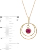 Thumbnail Image 3 of 5.0mm Ruby Solitaire Dangle Open Circles Orbit Pendant in 10K Gold