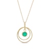Thumbnail Image 1 of 5.0mm Emerald Solitaire Dangle Open Circles Orbit Pendant in 10K Gold